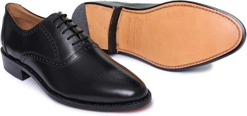 Lethato Handmade Brogue Oxford Goodyear Welted Genuine Leather Lace up Dress Shoes in Saudi Arabia