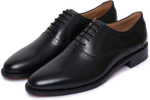 Lethato Handmade Brogue Oxford Goodyear Welted Genuine Leather Lace up Dress Shoes in Saudi Arabia