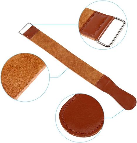Leather Razor Shaving Strap, New Cow Leather Manual Strop Straight Barber Shaving Razor Sharpening Strap Tool Shave Sharpener Barber Hair Removal Sharpening Belt in Saudi Arabia