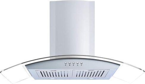 Winflo 30 In. Convertible Stainless Steel/Glass Wall Mount Range Hood with Mesh Filters and Push Button Control in Kuwait