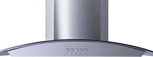 Winflo 30 In. Convertible Stainless Steel/Glass Wall Mount Range Hood with Mesh Filters and Push Button Control in Kuwait