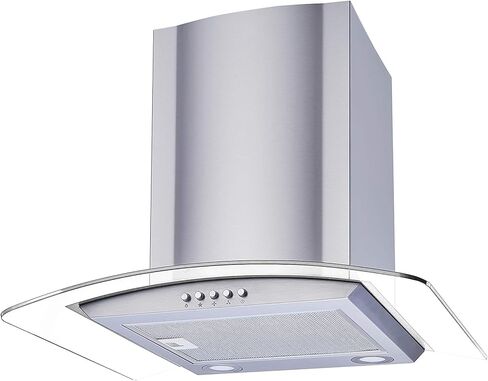 Winflo 30 In. Convertible Stainless Steel/Glass Wall Mount Range Hood with Mesh Filters and Push Button Control in Saudi Arabia
