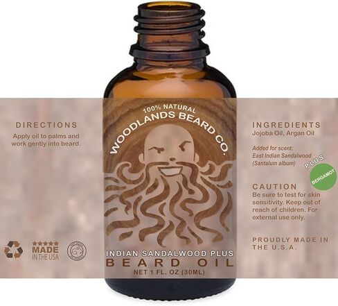 Indian Sandalwood Plus Patchouli Beard Oil with Jojoba and Argan (2 oz.) in Saudi Arabia