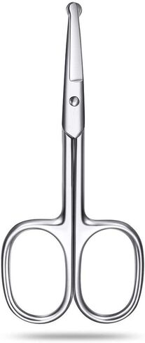 Mabox Nose and Eyebrow Hair Scissors - Facial Hair Beard Eyelashes Ear Hairs and Mustache Scissors Trimmer - Professional Stainless Steel (2 PCS，Silver) in Saudi Arabia