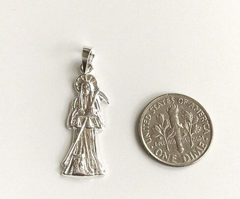 LUXURYGOLD888 925 Sterling Silver Grim Reaper Pendant for Good Luck 32X10mm / Dije de Santa Muerte en 925 Plata para Buena Suerte in Saudi Arabia