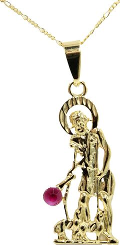 San Lazaro Medal - Dije Babalu Aye Cuba 18k Gold Plated Medal with 22 inch Chain in Saudi Arabia