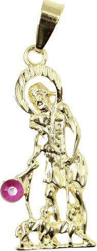 San Lazaro Medal - Dije Babalu Aye Cuba 18k Gold Plated Medal with 22 inch Chain in Saudi Arabia