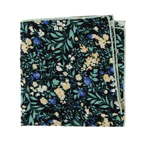 Spring Notion Men's Skinny Slim Cotton Salt Shrinking Seersucker Floral Print Pocket Squares