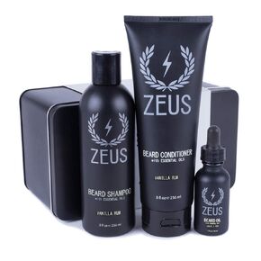 ZEUS Starter Beard Wash & Beard Oil Kit for Men, Soften, Hydrates, & Moisturizes (Sandalwood) MADE IN USA in Kuwait