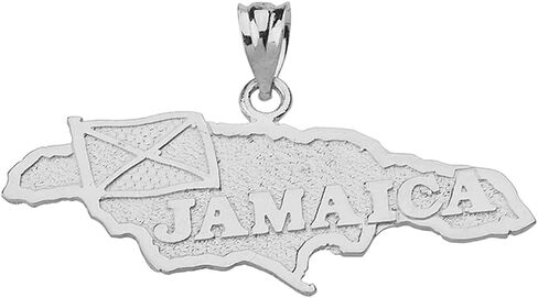 14K Yellow, White, or Rose Gold Jamaica Country Map Charm Pendant - Choice of Metal in Kuwait