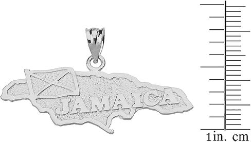 14K Yellow, White, or Rose Gold Jamaica Country Map Charm Pendant - Choice of Metal in Kuwait
