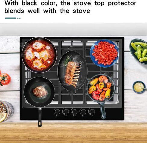 غطاء موقد ، غطاء علوي موقد لمجموعة غاز سامسونج ، أغطية موقد غاز قابلة لإعادة الاستخدام ، بطانات موقد غاز متوافقة مع موقد غاز سامسونج ، حامي موقد غير لاصق (قطعة واحدة) in Kuwait