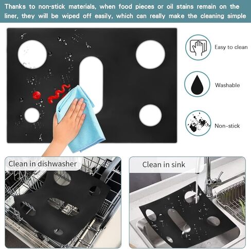 غطاء موقد ، غطاء علوي موقد لمجموعة غاز سامسونج ، أغطية موقد غاز قابلة لإعادة الاستخدام ، بطانات موقد غاز متوافقة مع موقد غاز سامسونج ، حامي موقد غير لاصق (قطعة واحدة) in Kuwait