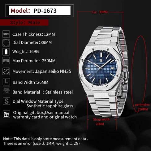 Pagani Design Watches Men Japanese NH35 Movement Automatic Dive Mechanical Sport Waterproof Sapphire Glass Stainless Steel Wrist Watch in Saudi Arabia