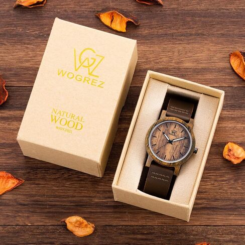 Sentai Wooden Watch for Men & Women Personalized Eengraved Wood Watches Unisex Quartz Watches Casual Wristwatches for Husband Holiday Surprise Father's Day Gifts from Daughter/Son/Wife in Saudi Arabia