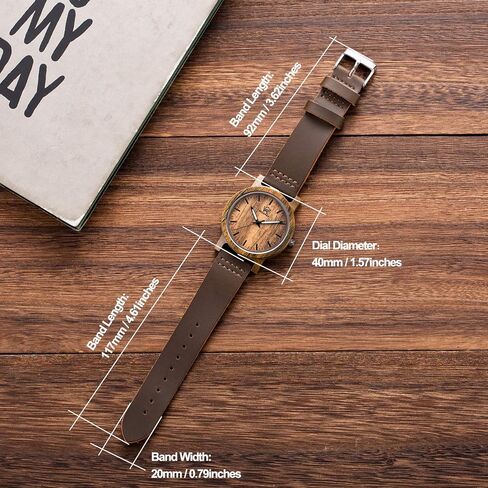 Sentai Wooden Watch for Men & Women Personalized Eengraved Wood Watches Unisex Quartz Watches Casual Wristwatches for Husband Holiday Surprise Father's Day Gifts from Daughter/Son/Wife in Saudi Arabia