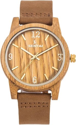 Sentai Wooden Watch for Men & Women Personalized Eengraved Wood Watches Unisex Quartz Watches Casual Wristwatches for Husband Holiday Surprise Father's Day Gifts from Daughter/Son/Wife in Kuwait