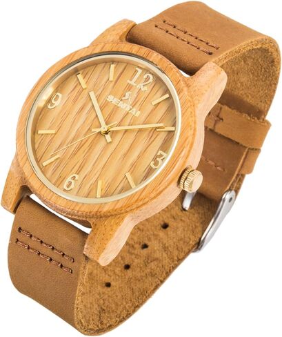 Sentai Wooden Watch for Men & Women Personalized Eengraved Wood Watches Unisex Quartz Watches Casual Wristwatches for Husband Holiday Surprise Father's Day Gifts from Daughter/Son/Wife in Kuwait