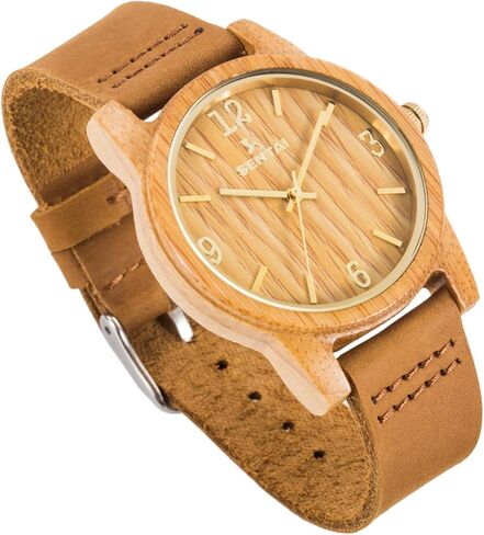 Sentai Wooden Watch for Men & Women Personalized Eengraved Wood Watches Unisex Quartz Watches Casual Wristwatches for Husband Holiday Surprise Father's Day Gifts from Daughter/Son/Wife in Kuwait