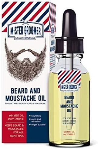 Mister Groomer Special Beard & Moustache Oil with Mint Oil and Vitamin E for Soft, Smooth Beard & Moustache Vegan in Saudi Arabia