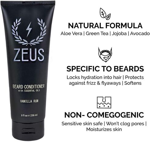 ZEUS Starter Beard Wash & Beard Oil Kit for Men, Soften, Hydrates, & Moisturizes (Sandalwood) MADE IN USA in Saudi Arabia