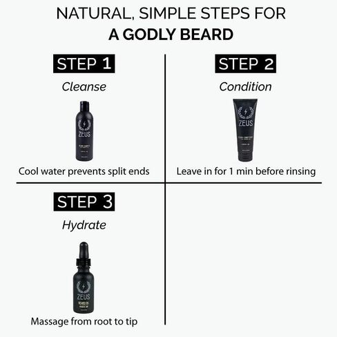 ZEUS Starter Beard Wash & Beard Oil Kit for Men, Soften, Hydrates, & Moisturizes (Sandalwood) MADE IN USA in Saudi Arabia