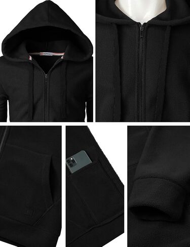 H2H Mens Casual Slim Fit Zip-up Fleece Jackets Active Winter Jackets Thermal in Saudi Arabia