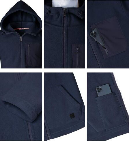 H2H Mens Casual Slim Fit Zip-up Fleece Jackets Active Winter Jackets Thermal in Saudi Arabia
