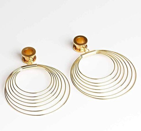 TBOSEN 8 PCS Stainless Steel Screw Ear Gauges Large Dangle Plugs Tunnels Expander Body Piercing Jewelry Set in Saudi Arabia