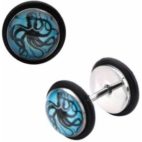 Body Accentz Plugs Earrings Rings 18g Steel Faux Plug with Nautical Octopus Logo Fronts. Sold as Pair in Saudi Arabia