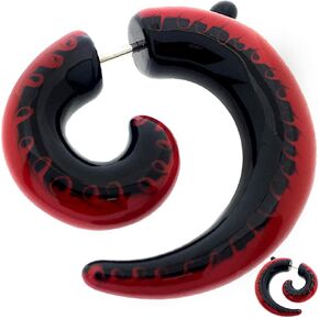 16g (1.2mm) Stem, 8g (3mm) to 0g (8mm) Fake Ear Plug Earring Spiral Claw Stretcher Expander fit Ear Plug MoDTanOiz