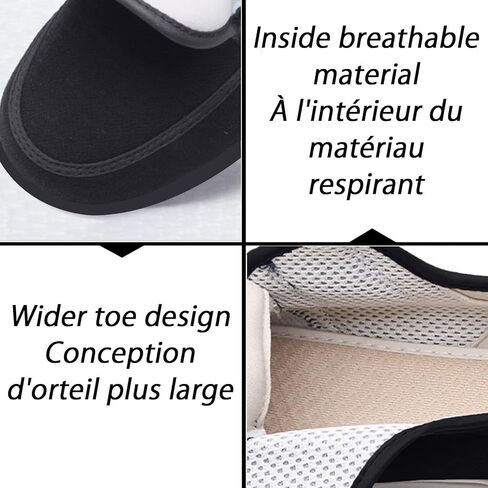 Men's Diabetic Shoes Adjustable Lightweight Closure Athletic Walking Shoes,Non-Slip Extra Wide Light and Strong Sole Breathable Flat Trainers (Grey 7.5 Wide) in Kuwait