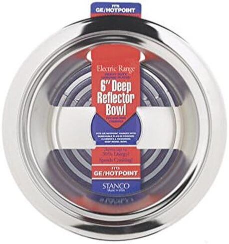 Stanco Deep Reflector Bowl Fits Ge / Hotpoint Ranges Chromed Steel, Porcelain 6 In. in Saudi Arabia