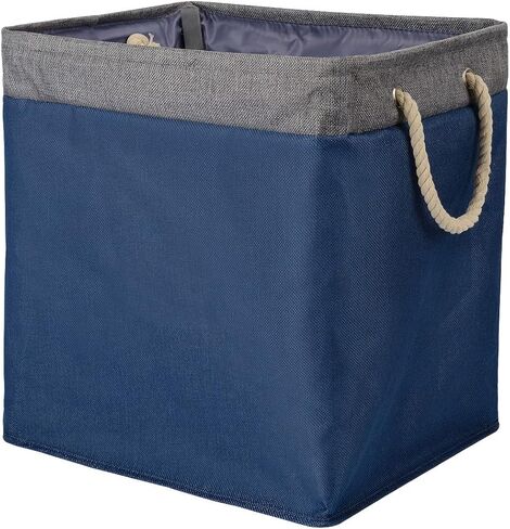Amazon Basics Foldable Fabric Rectangular Laundry Hamper with Detachable Brackets, Large, Black in Saudi Arabia