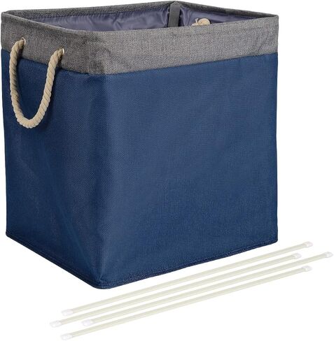 Amazon Basics Foldable Fabric Rectangular Laundry Hamper with Detachable Brackets, Large, Black in Saudi Arabia