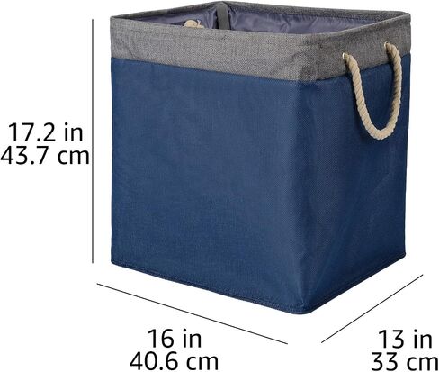 Amazon Basics Foldable Fabric Rectangular Laundry Hamper with Detachable Brackets, Large, Black in Saudi Arabia