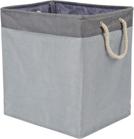 Amazon Basics Foldable Fabric Rectangular Laundry Hamper with Detachable Brackets, Large, Black in Saudi Arabia