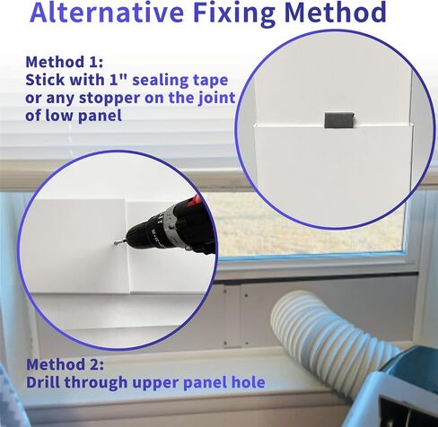 JEACENT Portable AC Window Vent Kit - Complete Air Conditioner Window Kit, Adjustable PVC Window Seal Kit Panels Up to 60 Inches, for Universal Thread AC Exhaust Hose of 5.1" and 5.9" Diameter in Saudi Arabia