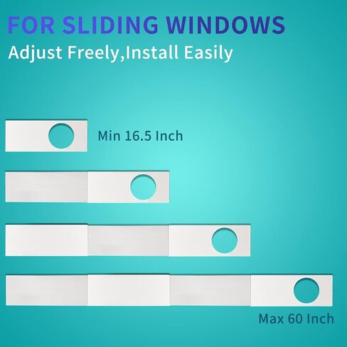JEACENT Portable AC Window Vent Kit - Complete Air Conditioner Window Kit, Adjustable PVC Window Seal Kit Panels Up to 60 Inches, for Universal Thread AC Exhaust Hose of 5.1" and 5.9" Diameter in Saudi Arabia
