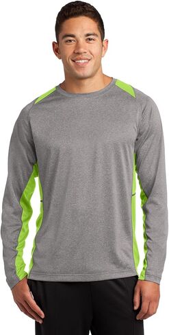 Sport Tek Men's Long Sleeve Heather Colorblock in Saudi Arabia