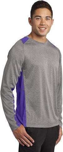 Sport Tek Men's Long Sleeve Heather Colorblock in Kuwait