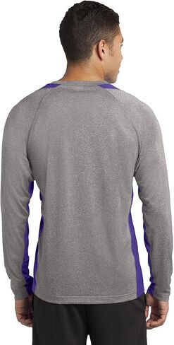 Sport Tek Men's Long Sleeve Heather Colorblock in Kuwait