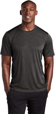 Sport-Tek Endeavor Tee. ST465 XL Black Heather/ Black in Saudi Arabia