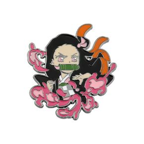 KF Ornament Anime Demon Brooch Enamel Pins Tanjiro Nezuko Zenitsu Inosuke Lapel Pin Backpack Jewelry