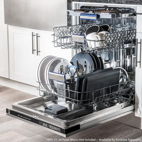 ZLINE 24" Tallac Series 3rd Rack Tall Tub Dishwasher in Custom Panel Ready with Stainless Steel Tub, 51 dBa (DWV-24) (Panel Ready) in Saudi Arabia