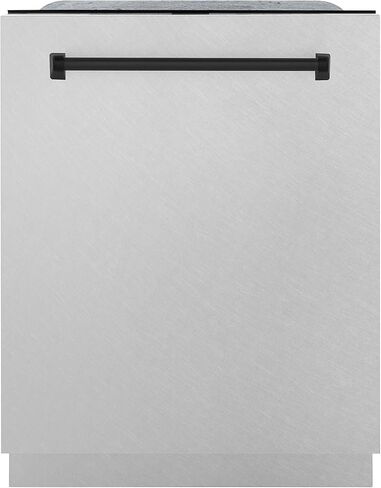 ZLINE Autograph Edition 24" 3rd Rack Top Control Tall Tub Dishwasher in DuraSnow® Stainless Steel with Matte Black Handle, 51dBa (DWMTZ-SN-24-MB) in Saudi Arabia