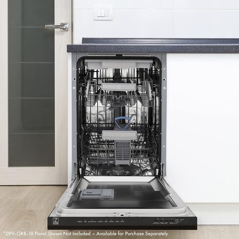 ZLINE 18" Tallac Series 3rd Rack Top Control Dishwasher in Custom Panel Ready with Stainless Steel Tub, 51dBa (DWV-18) (Pannel Ready) in Kuwait