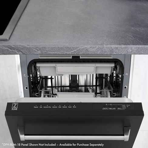 ZLINE 18" Tallac Series 3rd Rack Top Control Dishwasher in Custom Panel Ready with Stainless Steel Tub, 51dBa (DWV-18) (Pannel Ready) in Kuwait