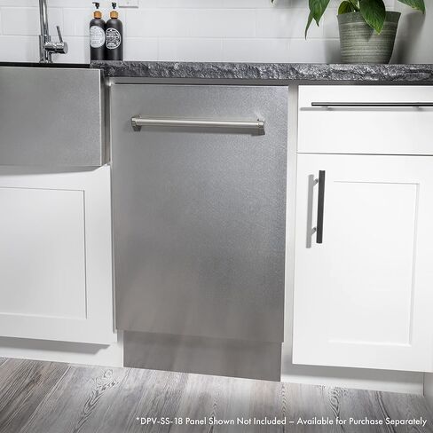 ZLINE 18" Tallac Series 3rd Rack Top Control Dishwasher in Custom Panel Ready with Stainless Steel Tub, 51dBa (DWV-18) (Pannel Ready) in Kuwait