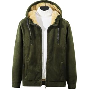 Gihuo Men's Winter Sherpa Lined Hoodie Zip Up Sweatshirt Warm Jacket in Saudi Arabia